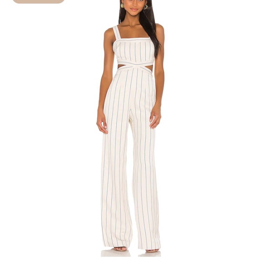 NEW NWT Alexis Lipton Jumpsuit in Blue Stripes